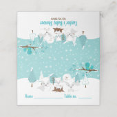 北極キツネ冬季ベビーシャワー座席 プレイスカード (外部開封)