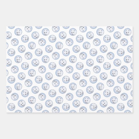 北極キツネ冬絵を描のオリジナル野生生物アート ラッピングペーパーシート (正面2)