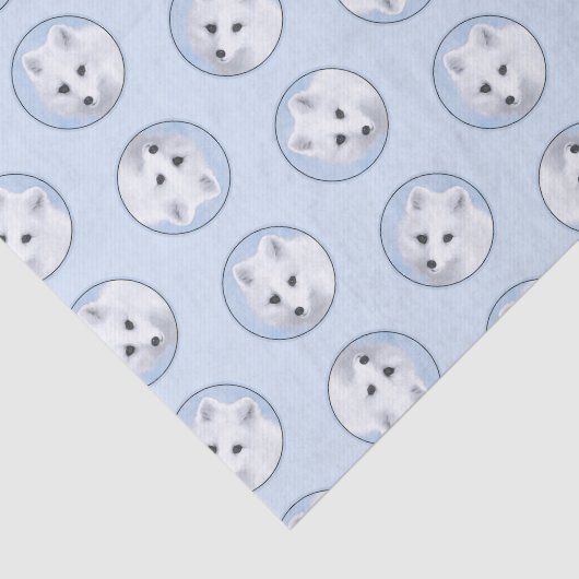 北極キツネ冬絵を描のオリジナル野生生物アート 薄葉紙 (詳細)