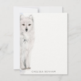 北極キツネ水彩 ノートカード