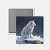 北極キツネ絵を描ズ マグネット (正面/裏面)