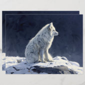 北極キツネ絵画スクラップブック紙 (正面/裏面)