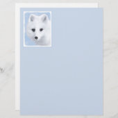 北極キツネ絵画ズ – オリジナル野生生物アート (正面/裏面)