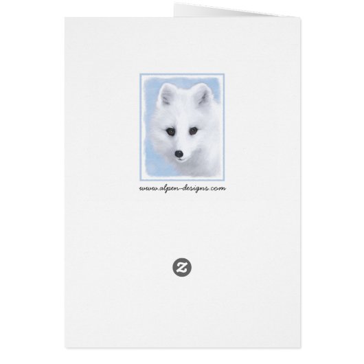 北極キツネ絵画ズ – オリジナル野生生物アート (裏面)