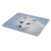 北極キツネ絵画ズ – オリジナル野生生物アート カッティングボード (角)