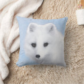 北極キツネ絵画ズ – オリジナル野生生物アート クッション (ブランケット)