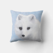 北極キツネ絵画ズ – オリジナル野生生物アート クッション (裏面)