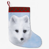 北極キツネ絵画ズ – オリジナル野生生物アート スモールクリスマスストッキング (正面)