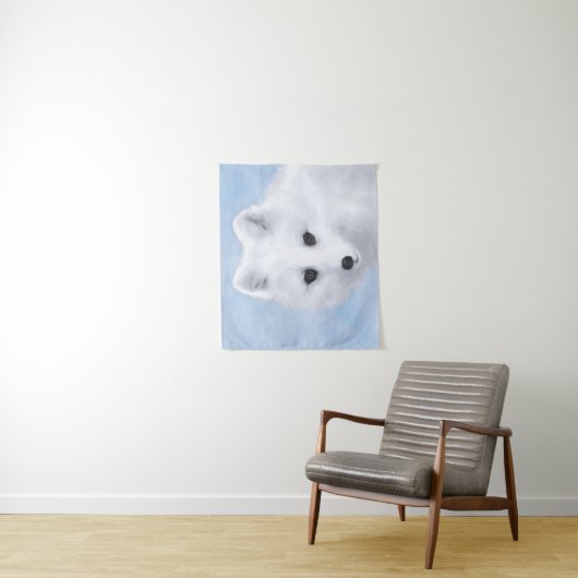 北極キツネ絵画ズ – オリジナル野生生物アート タペストリー (インサイチュ)