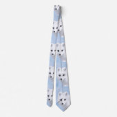 北極キツネ絵画ズ – オリジナル野生生物アート ネクタイ (裏面)