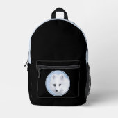 北極キツネ絵画ズ – オリジナル野生生物アート プリントバックパック (正面)