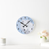 北極キツネ絵画ズ – オリジナル野生生物アート ラウンド壁時計 (ホーム)