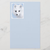 北極キツネ絵画ズ – オリジナル野生生物アート 便箋 (正面)