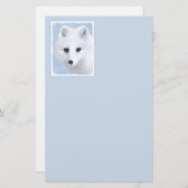 北極キツネ絵画ズ – オリジナル野生生物アート 便箋 (正面/裏面)