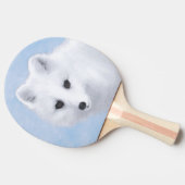 北極キツネ絵画ズ – オリジナル野生生物アート 卓球ラケット (横)