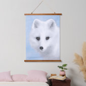 北極キツネ絵画ズ – オリジナル野生生物アート 吊り下げ型タペストリー (寝室)