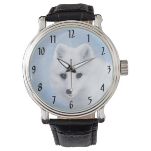 北極キツネ絵画ズ – オリジナル野生生物アート 腕時計