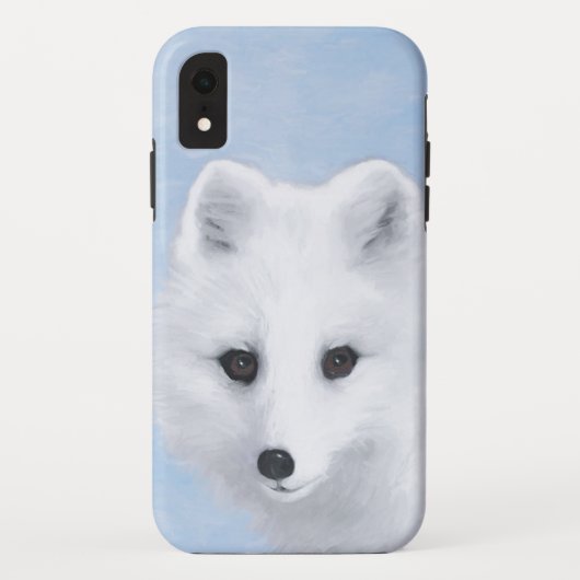 北極キツネ絵画ズ – オリジナル野生生物アート Case-Mate iPhoneケース (裏面)