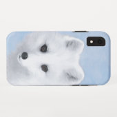 北極キツネ絵画ズ – オリジナル野生生物アート Case-Mate iPhoneケース (裏面(横))