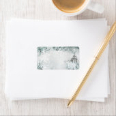 北極キツネ雪の冬のウッドランドの郵送先住所 ラベル (インサイチュ)