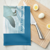 北極キツネ – アラスカ切手 キッチンタオル (四つ折り)