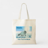 北極キツネ – アラスカ切手 トートバッグ (裏面)