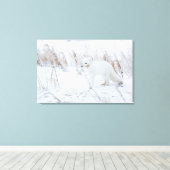 北極キツネ キャンバスプリント (インサイチュ (ウッドフロア))