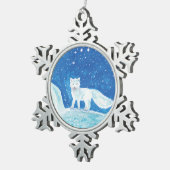 北極キツネ スノーフレークピューターオーナメント (右)