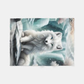 北極キツネ フリースブランケット (正面(横))