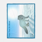 北極キツネ フリースブランケット (正面)