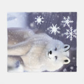 北極キツネ フリースブランケット (正面(横))