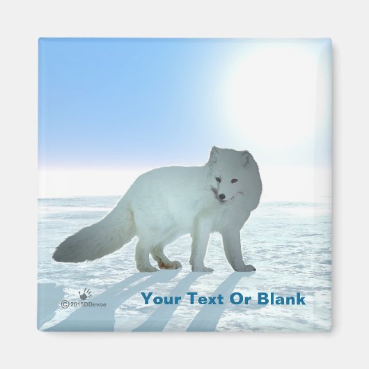 北極キツネ マグネット (正面)