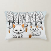 北極キツネ – 冬の風景 アクセントクッション (正面)