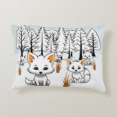 北極キツネ – 冬の風景 アクセントクッション (裏面)