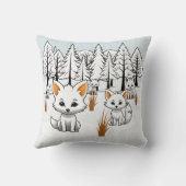 北極キツネ – 冬の風景 クッション (裏面)