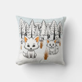 北極キツネ – 冬の風景 クッション (正面)