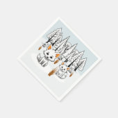 北極キツネ – 冬の風景 スタンダードカクテルナプキン (角)