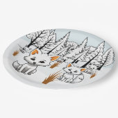 北極キツネ – 冬の風景 ペーパープレート (アングル)