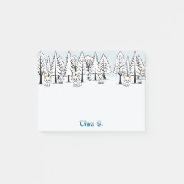 北極キツネ – 冬の風景 – 雪の文字 ポストイット