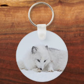 北極キツネin the Snow キーホルダー (正面)