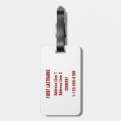 北極ギフトチームカスタムの荷札 ラゲッジタグ (裏面縦)