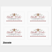 北極クッキー会社クリスマス 長方形シール (シート)