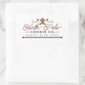 北極クッキー会社クリスマス 長方形シール (バッグ)