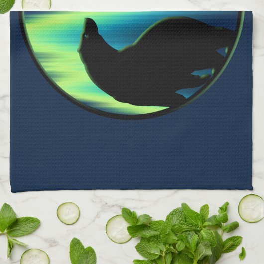 北極クマのタオル オーロラ クマの食器拭き キッチンタオル (折り畳み)