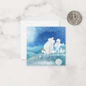 北極クマ、北極狐、皇帝ペンギュー & 雪だるま ノートカード (正面/裏面インサイチュ)