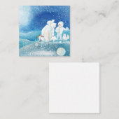 北極クマ、北極狐、皇帝ペンギン & 雪だるま ノートカード (正面/裏面)