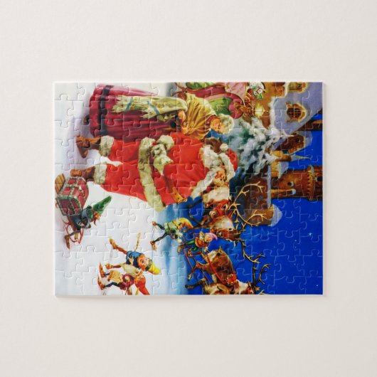 北極クリスマスイブのサンタ及び夫人クロース ジグソーパズル (横)