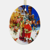 北極クリスマスイブのサンタ及び夫人クロース セラミックオーナメント (右)