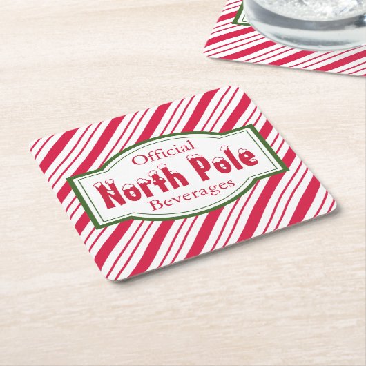 北極クリスマスコースター スクエアペーパーコースター (アングル)