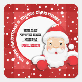 北極クリスマスステッカーからの特別な配達 スクエアシール